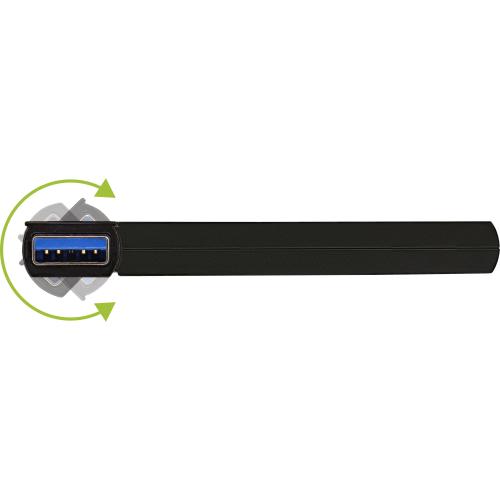 Preview: InLine® 180 Twist Hub USB 3.0 4 Port drehbar schwarz