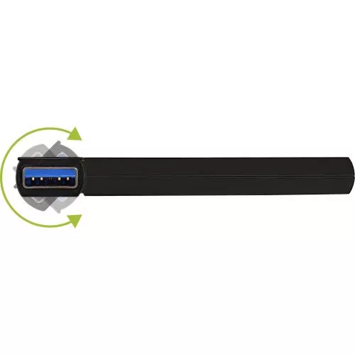 InLine® 180 Twist Hub USB 3.0 4 Port drehbar schwarz