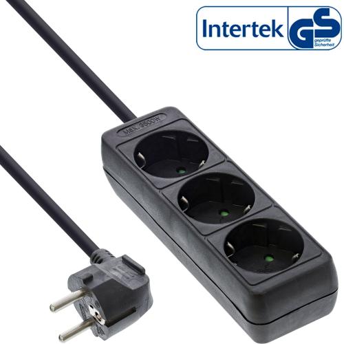 InLine® Steckdosenleiste 3-fach Schutzkontakt 5m schwarz