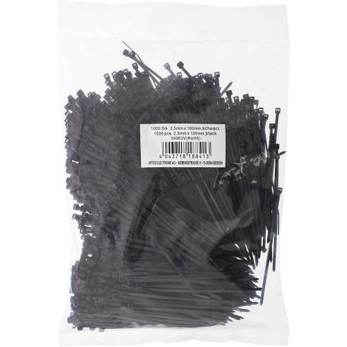 Kabelbinder – 100 mm × 2,5 mm – schwarz – 1000 Stück