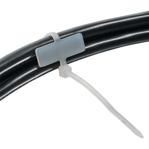 Kabelbinder 100 x 2,5 mm – Natur, mit Markierfeld 8x24 mm, 100 Stück