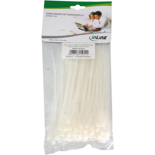 Preview: Kabelbinder mit Markierfeld – 200 mm × 4,8 mm – 100 Stück
