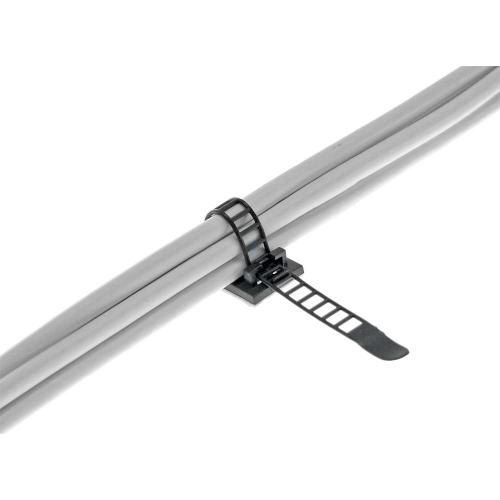 Kabelbinder Bündelklemme 94 mm – Schwarz, selbstklebend, 10 Stück