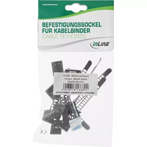 InLine® Kabelbinder Bündelklemme 94mm schwarz 10 Stück