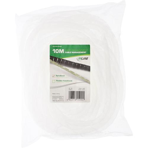 Preview: Spiralband Kabelschlauch – 10 m – Ø 10 mm – Weiß