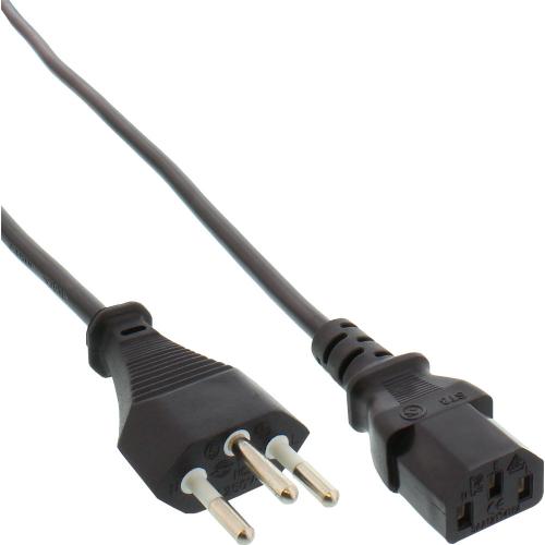 InLine® Netzkabel Netzstecker Schweiz auf Kaltgerätebuchse C13