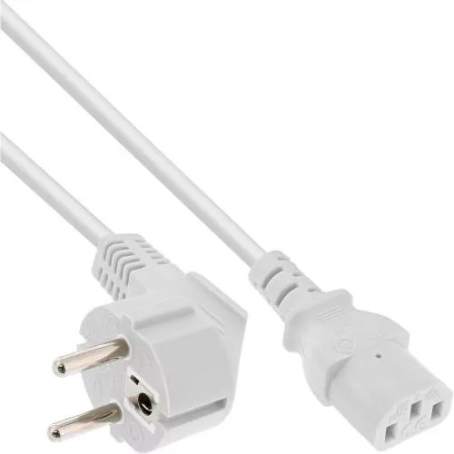 Kaltgerätekabel C13 – Schutzkontaktstecker gewinkelt
