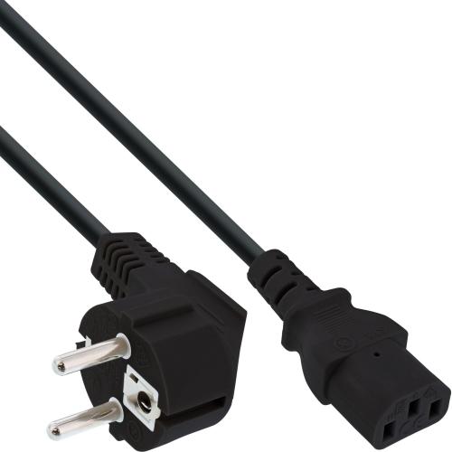Preview: Kaltgerätekabel C13 – Schutzkontaktstecker gewinkelt
