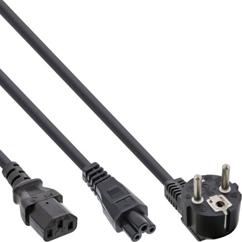 Y-Netzkabel Schutzkontakt auf C5 + C13 – 2 m