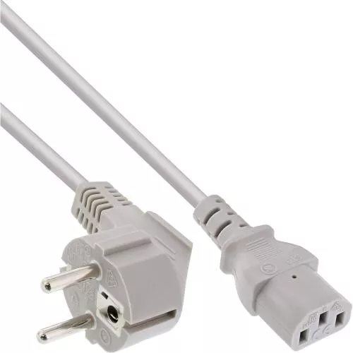 Kaltgerätekabel C13 – Schutzkontaktstecker gewinkelt