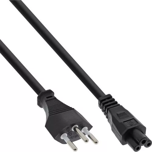 Notebook-Netzkabel Schweiz SEV 1011 auf C5 – 2 m