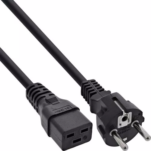 Kaltgerätekabel C19 – Schutzkontaktstecker gerade / 16 A