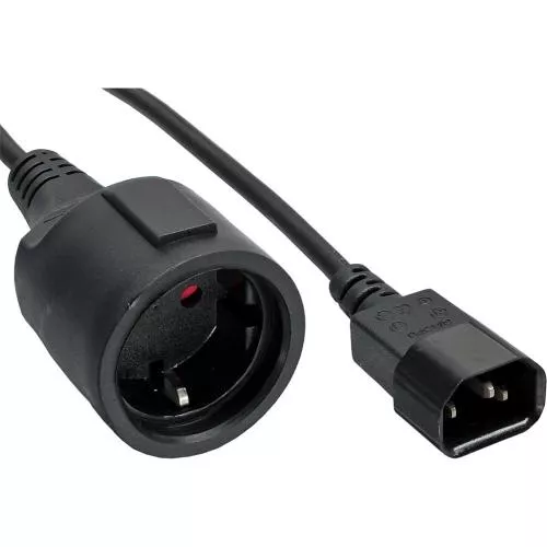 InLine® Netz Adapter Kabel Kaltgeräte C14 auf Schutzkontakt Buchse für USV