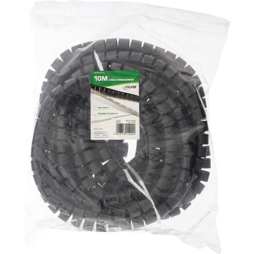 Preview: Flexibler Kabelschlauch – 10 m – Ø 25 mm – Schwarz – inkl. Einzugshilfe