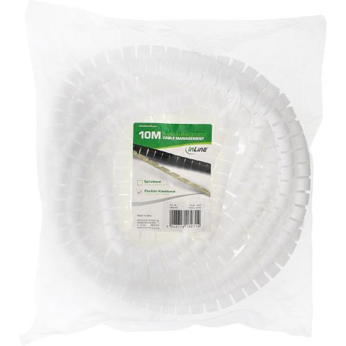 Preview: Flexibler Kabelschlauch – 10 m – Ø 15 mm – Weiß – inkl. Einzugshilfe
