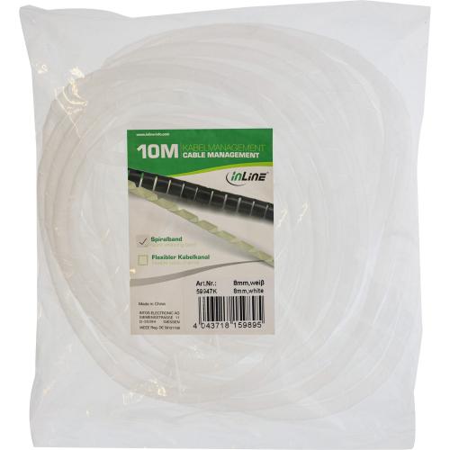 Preview: Spiralband Kabelschlauch – 10 m – Ø 8 mm – Weiß