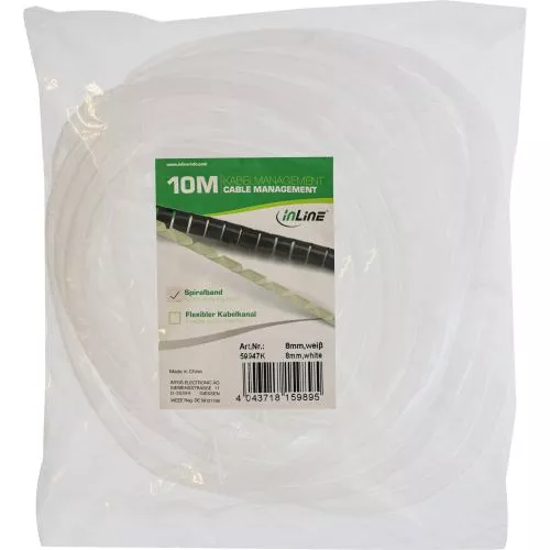InLine® Spiralband 10m weiß 8mm