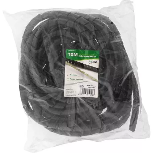 InLine® Spiralband 10m schwarz 18mm