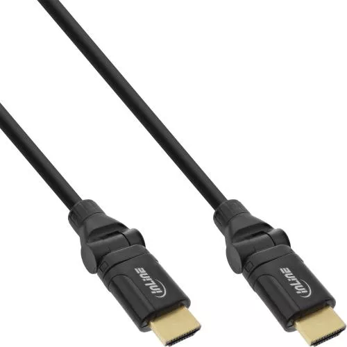 HDMI 1.4 High Speed Kabel mit flexiblen Winkelsteckern, schwarz