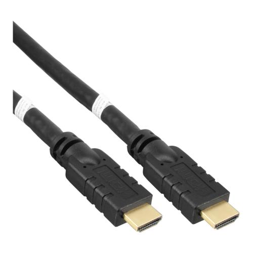 InLine® HDMI 1.4 High Speed Kabel, Ethernet, Stecker Stecker, aktiv, schwarz, gold, 30m