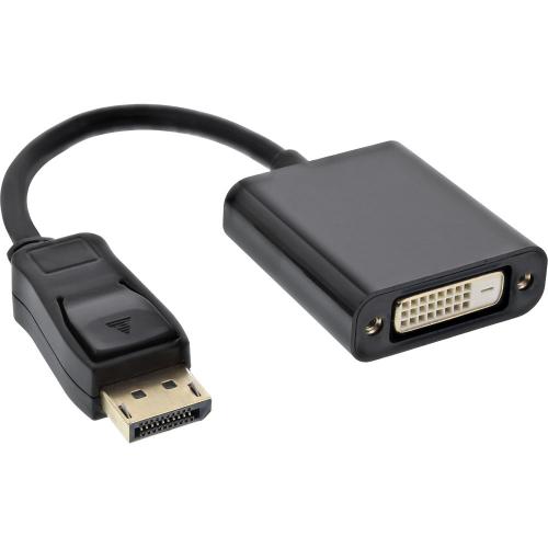 InLine® DisplayPort Adapterkabel DisplayPort Stecker auf DVI-D 24+1 Buchse schwarz 0,15m