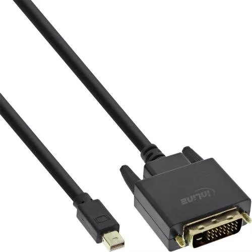 InLine® Mini DisplayPort zu DVI D 24+1 Kabel Stecker Stecker schwarz