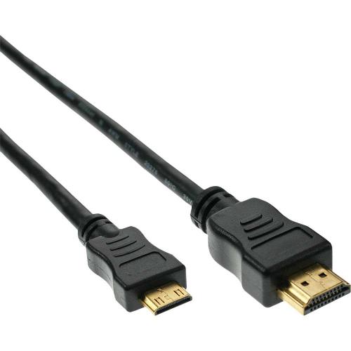 InLine® HDMI 1.3 Mini High Speed Kabel, Stecker A Stecker C, schwarz, Kontakte vergoldet