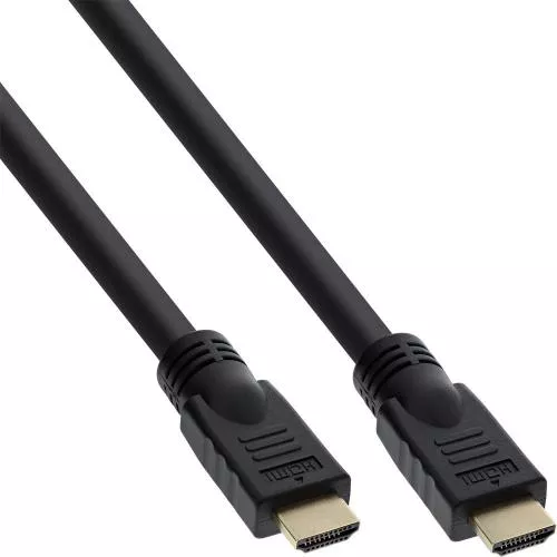 InLine® HDMI Kabel HDMI-High Speed mit Ethernet Premium Stecker / Stecker schwarz / gold