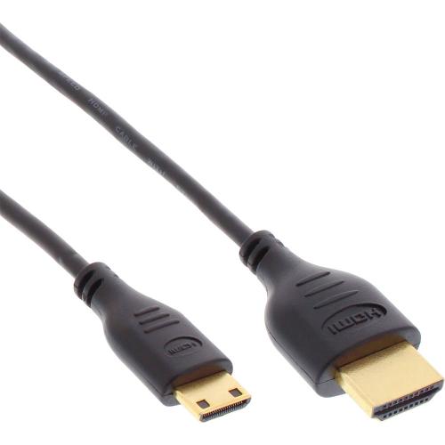 InLine® HDMI Mini Kabel High Speed Ethernet Premium Stecker A Stecker C schwarz Kontakte vergoldet