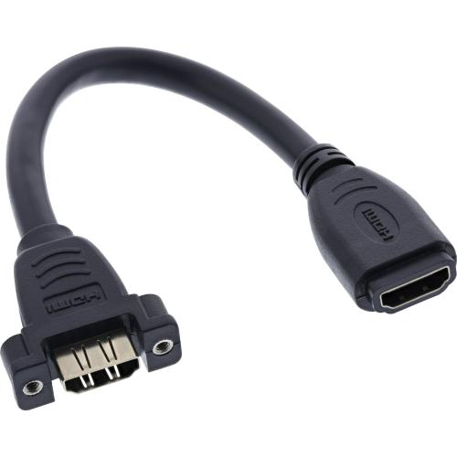 HDMI Einbauadapterkabel 4K – HDMI A Buchse auf Einbaubuchse, 0,2 m