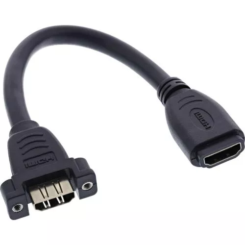 HDMI Einbauadapterkabel 4K – HDMI A Buchse auf Einbaubuchse, 0,2 m