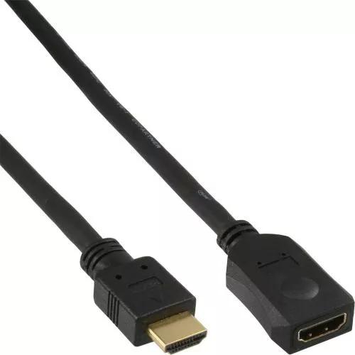InLine® HDMI Kabel High Speed Stecker Buchse schwarz Kontakte vergoldet