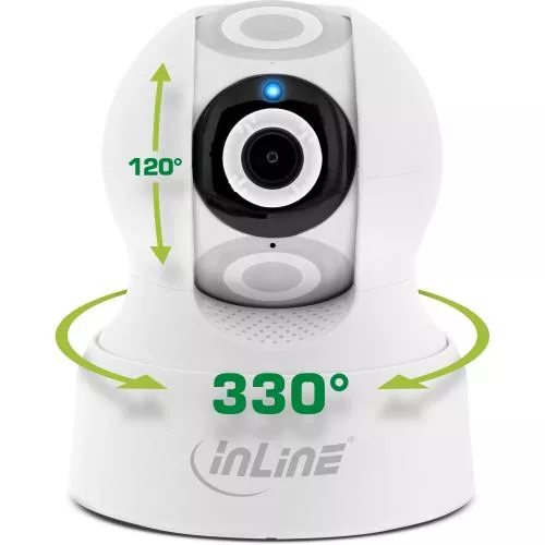 InLine® SmartHome Kamera innen HD Bewegungserkennung Schwenk Neigbar