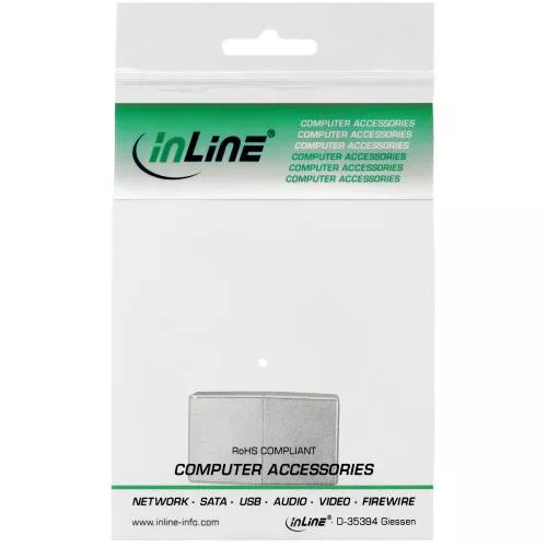 InLine® Cat.5e Patchkabelkupplung 2x RJ45 Buchse metallisiert geschirmt