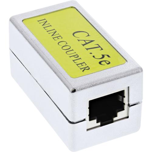 Preview: RJ45-Crossover-Kupplung Cat.5, 2x Buchse, metallisiertes Gehäuse