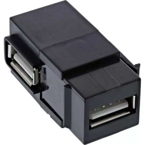 InLine® USB 2.0 Keystone Snap In Einsatz USB A Buchse Buchse gewinkelt schwarz