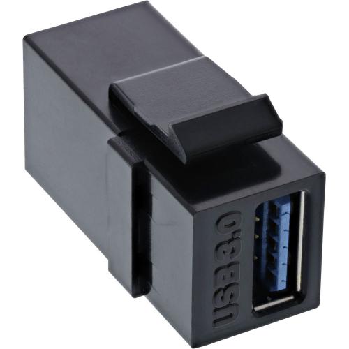 USB 3.0 Keystone-Modul Snap-In, Buchse/Buchse, 5 Gb/s, schwarz
