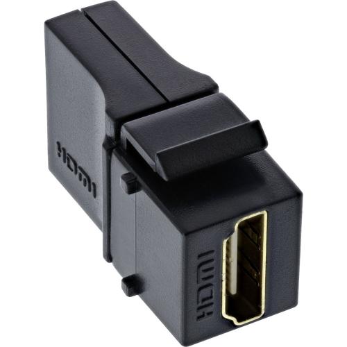 HDMI Keystone-Modul Snap-In, 4K @ 60Hz, Buchse/Buchse, gewinkelt, schwarz