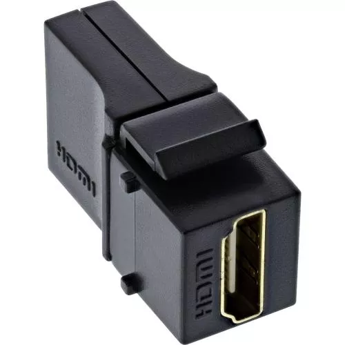 InLine® HDMI Keystone Snap In Einsatz 4K 60Hz HDMI A Buchse Buchse gewinkelt schwarz