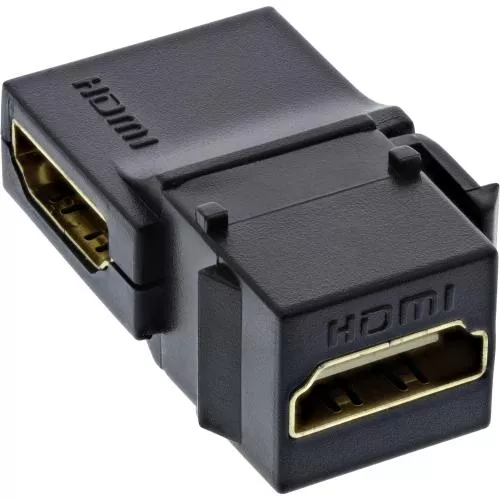 InLine HDMI Keystone Snap In Einsatz 4K 60Hz HDMI A Buchse Buchse gewinkelt schwarz