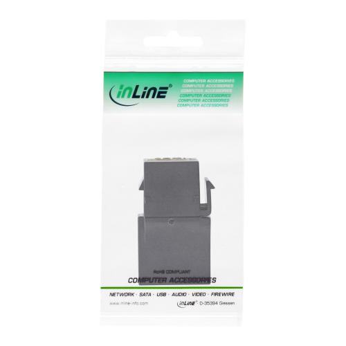 InLine® HDMI Keystone Snap In Einsatz 4K 60Hz HDMI A Buchse Buchse gewinkelt schwarz