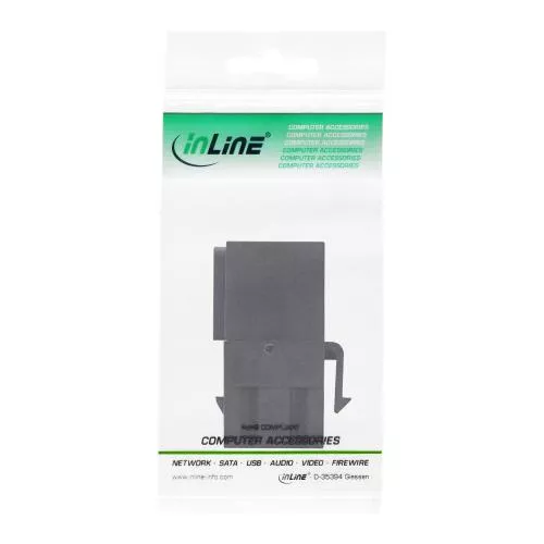 InLine® USB 3.0 Keystone Snap In Einsatz USB A Buchse Buchse gewinkelt schwarz