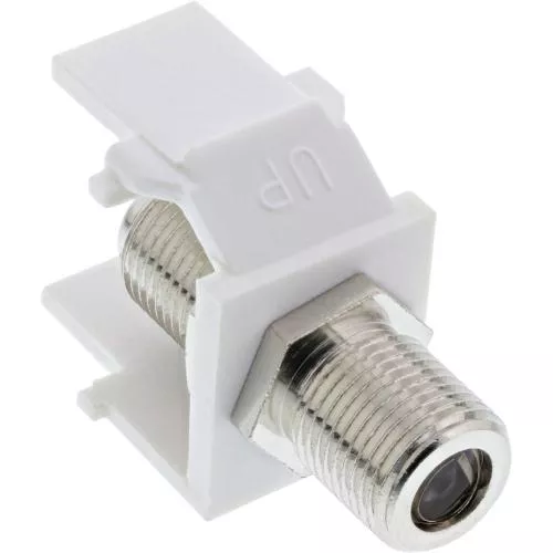 Keystone Einbauadapter Verbindungskupplung für Sat Kabel 2x F Buchse weiß