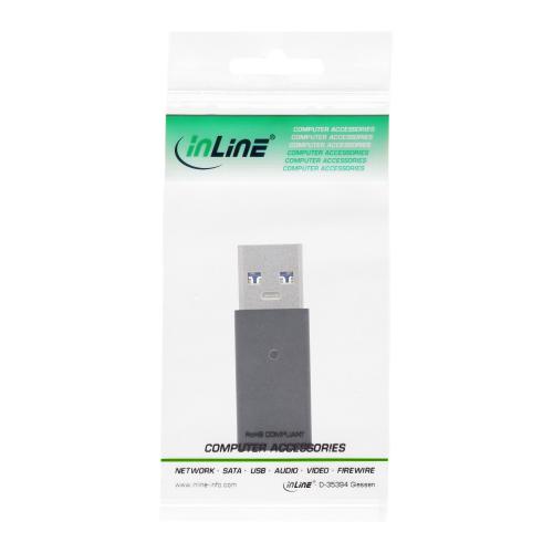 InLine® USB 3.2 Gen.2 Adapter USB-A Stecker auf USB-C Buchse