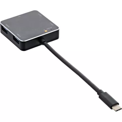 InLine® USB 3.1 Hub USB Typ C zu 4 Port Typ A mit PD bis 60W Aluminiumgehäuse schwarz ohne Netzteil