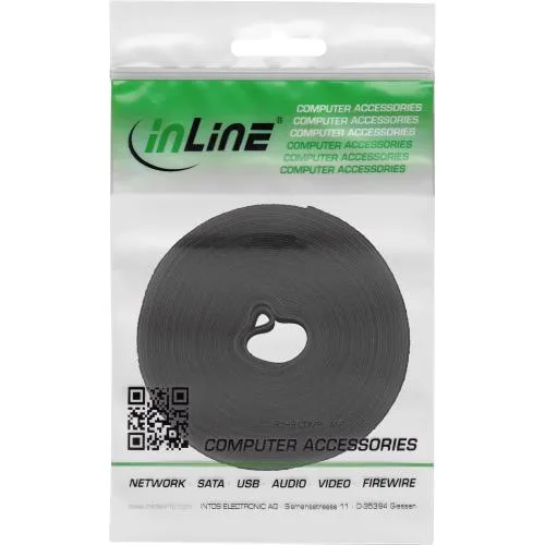 Klettverschluss-Band – 10 m × 16 mm – schwarz – Rolle