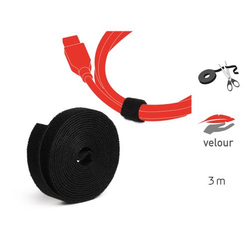 Preview: Label The Cable Roll LTC PRO 1210 doppelseitige Klettbandrolle 25 Meter schwarz