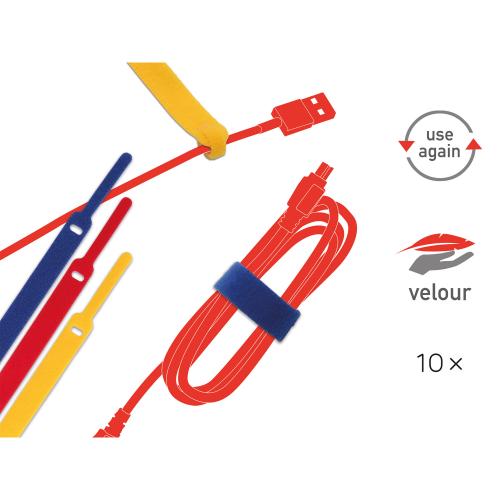 Preview: Label The Cable Basic LTC 1130 10er Set mix (gelb blau rot)