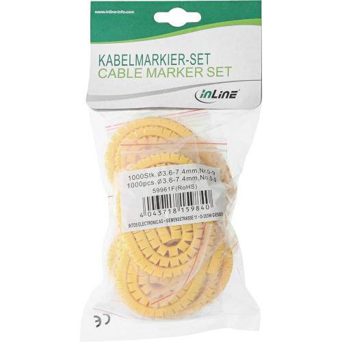 Preview: InLine® Kabelmarkierer 3,6-7,4mm Nr.0-9 1000 Stück