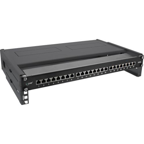 Preview: InLine® 19" Rack zur Wandmontage 2HE 24-40cm Tiefe mit Abdeckung schwarz
